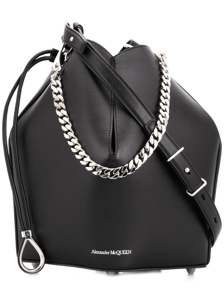 Alexander Mcqueen Chain Style Bucket Bag - Black
