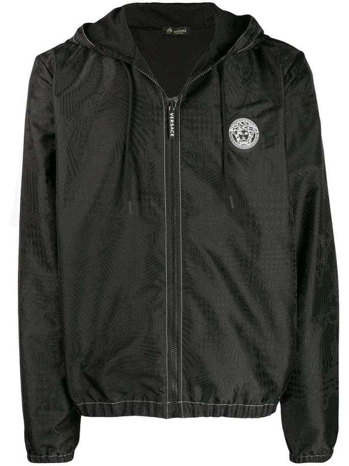 Versace Medusa Head Motif Wind Breaker Jacket - Black