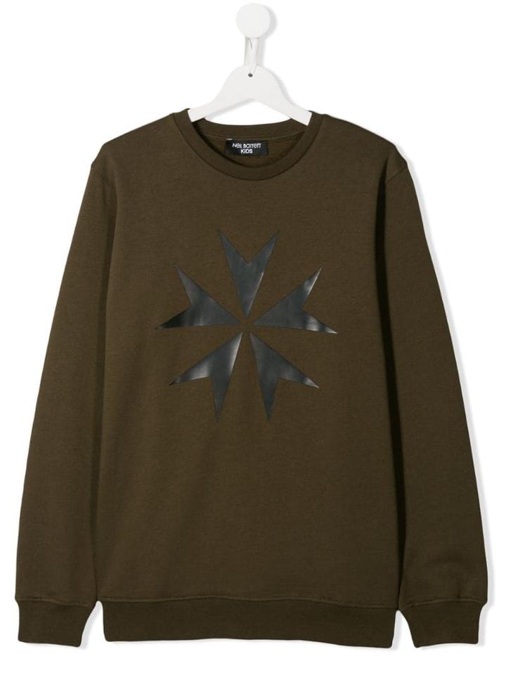 Neil Barrett Kids Logo Print Sweatshirt - Green