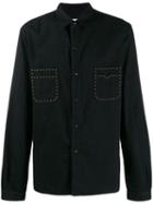 Saint Laurent Studded Pockets Long-sleeved Shirt - Black