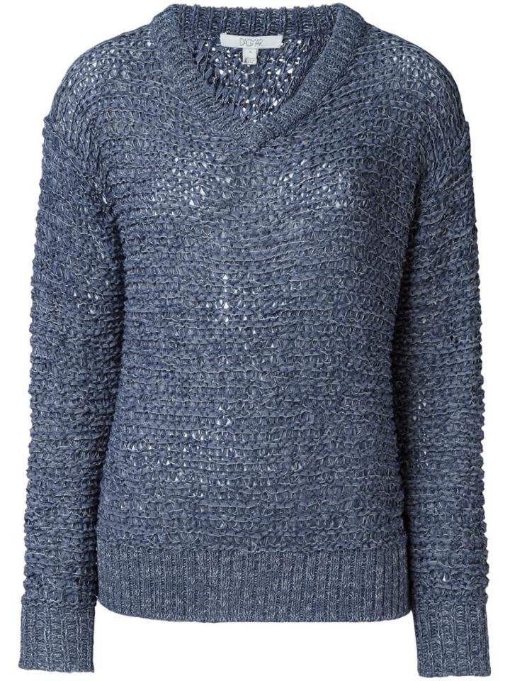 Dagmar 'betty Knit Slouch' Jumper, Women's, Size: Small, Blue, Cotton/polyester