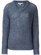 Dagmar 'betty Knit Slouch' Jumper, Women's, Size: Small, Blue, Cotton/polyester