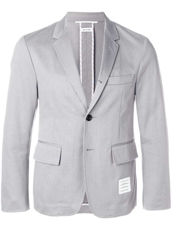 Thom Browne Unconstructed Cotton Sport Coat - Grey