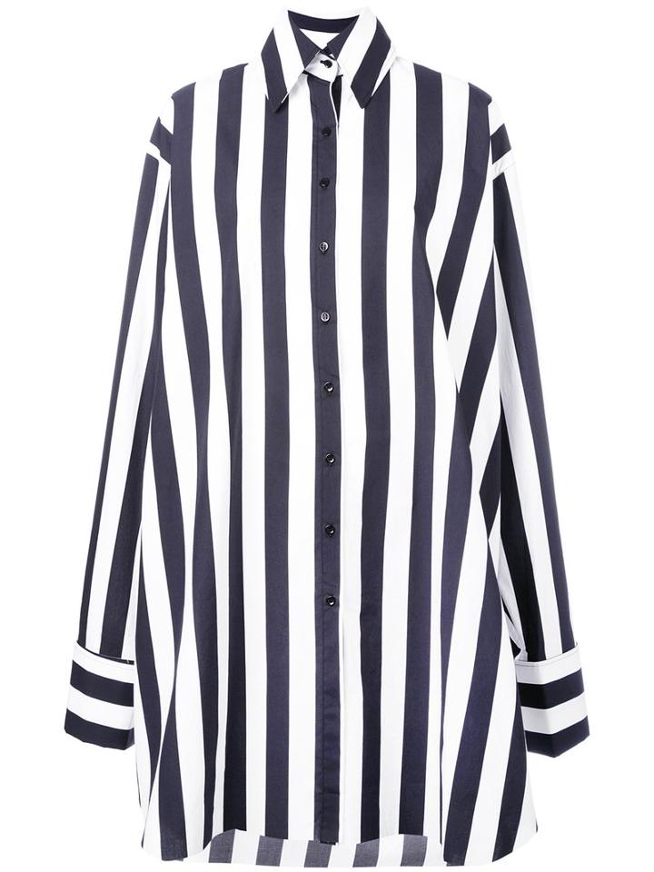 Marques'almeida - Striped Shirt - Women - Cotton - Xs, Women's, White, Cotton
