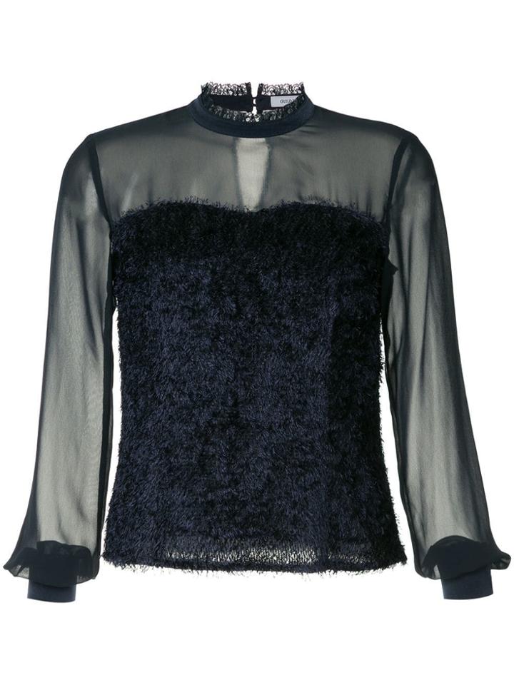 Guild Prime Sheer Fringed Blouse - Blue