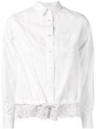 Sacai Lace Hem Shirt, Women's, Size: 4, White, Cotton/polyester