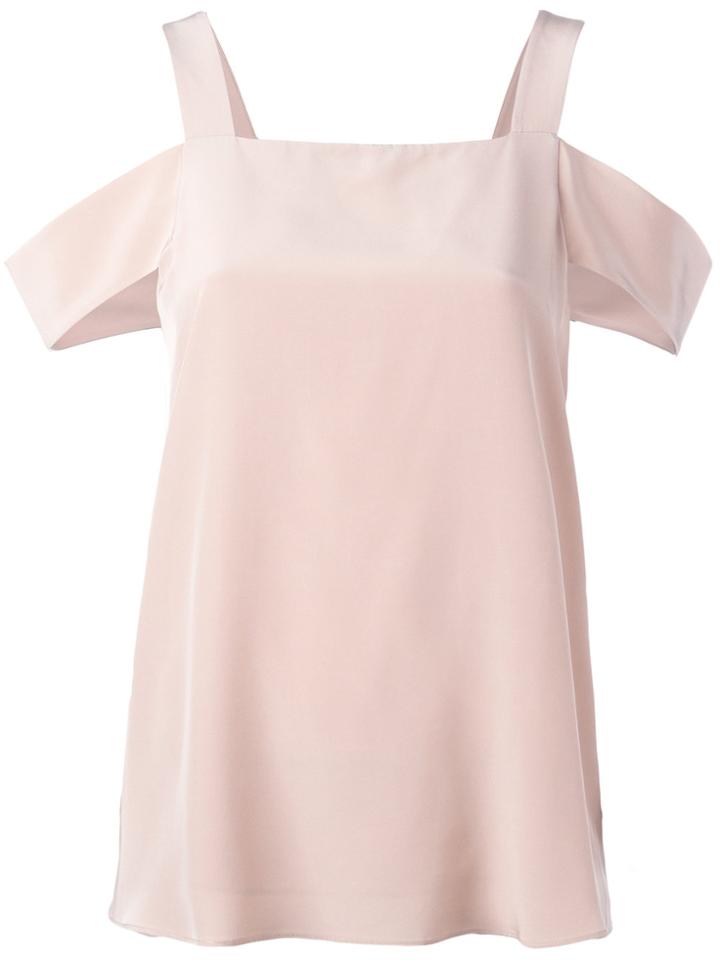 Tibi Cold Shoulder Blouse - Nude & Neutrals