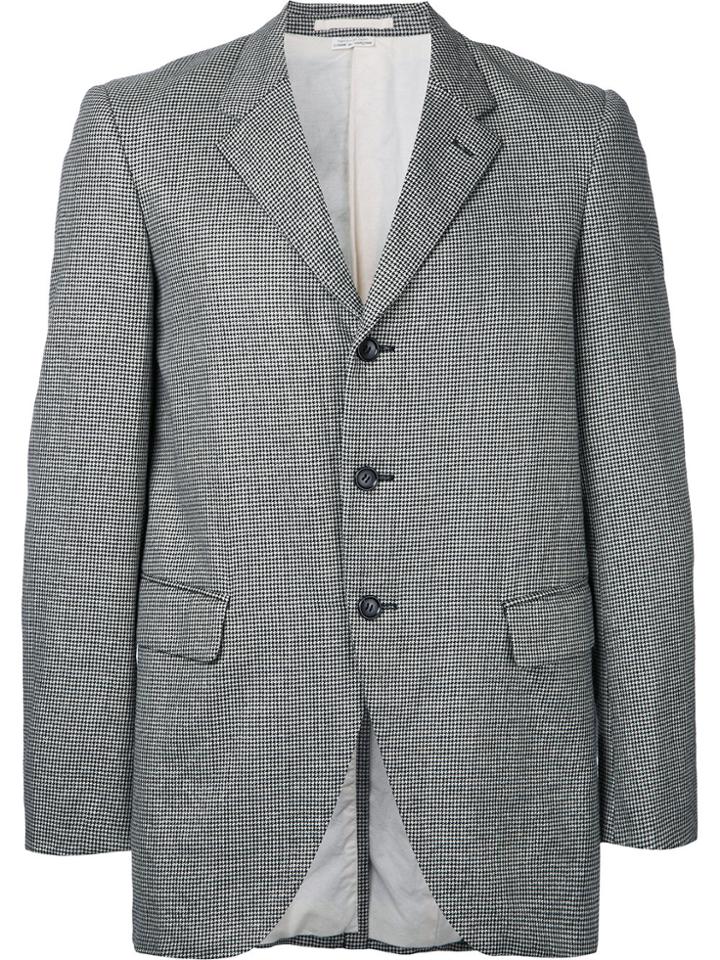 Comme Des Garçons Vintage Houndstooth Blazer - Grey