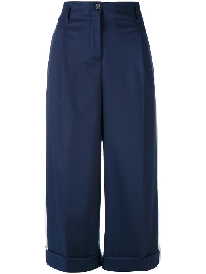 Semicouture - Classic Cropped Trousers - Women - Polyester/spandex/elastane/viscose - 44, Blue, Polyester/spandex/elastane/viscose