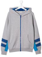 Kenzo Kids Teen Logo Print Zipped Hoodie - Grey