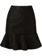 Martha Medeiros Ruffled Hem 'marescot' Lace Skirt, Women's, Size: 42, Black, Acetate/silk