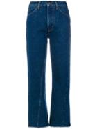 Ports 1961 Frayed Hem Bootcut Jeans - Blue