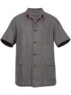 Undercover Pocket And Stitch Collared Shirt - Grey