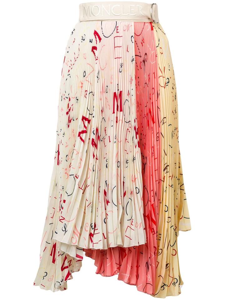 Moncler Asymmetric Pleated Skirt - Neutrals