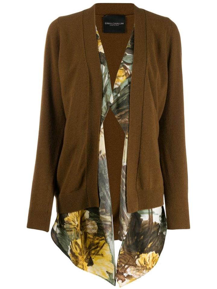 Erika Cavallini Open Front Cardigan - Brown