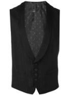 John Varvatos Shawl Lapel Waistcoat, Men's, Size: 52, Black, Cotton/linen/flax/ramie
