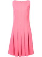 Oscar De La Renta Panelled Pleated Dress - Pink & Purple