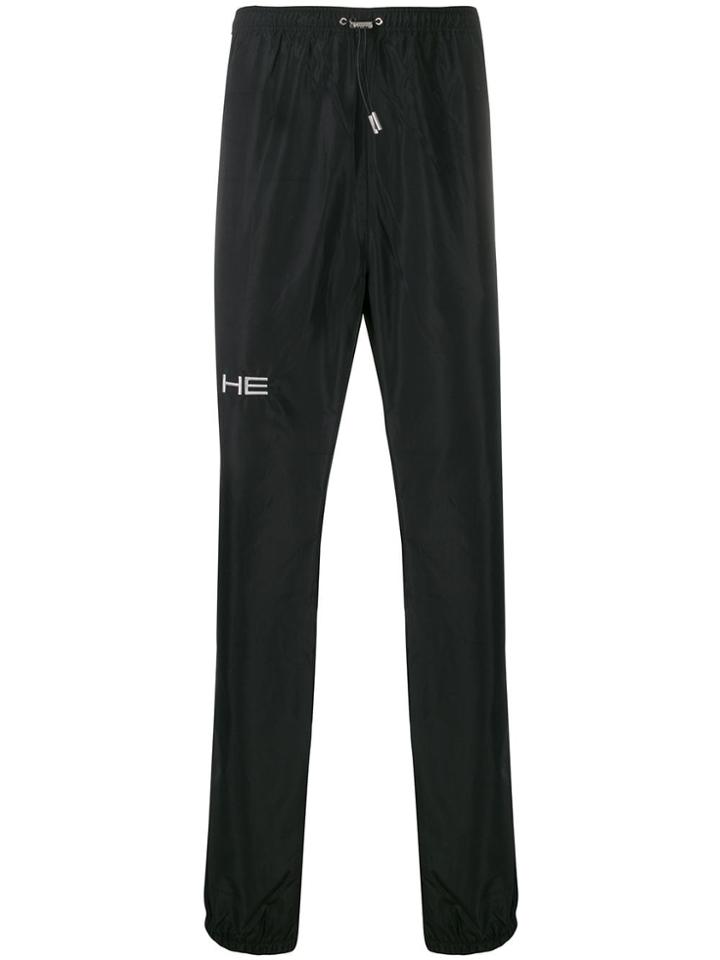 Heliot Emil Embroidered Logo Track Pants - Black