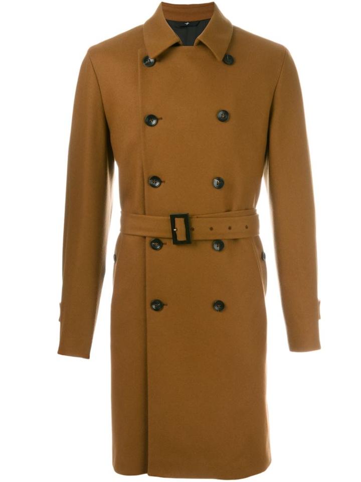 Hevo Belted Mid Length Coat, Men's, Size: 50, Brown, Polyamide/viscose/virgin Wool