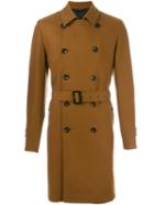 Hevo Belted Mid Length Coat, Men's, Size: 50, Brown, Polyamide/viscose/virgin Wool