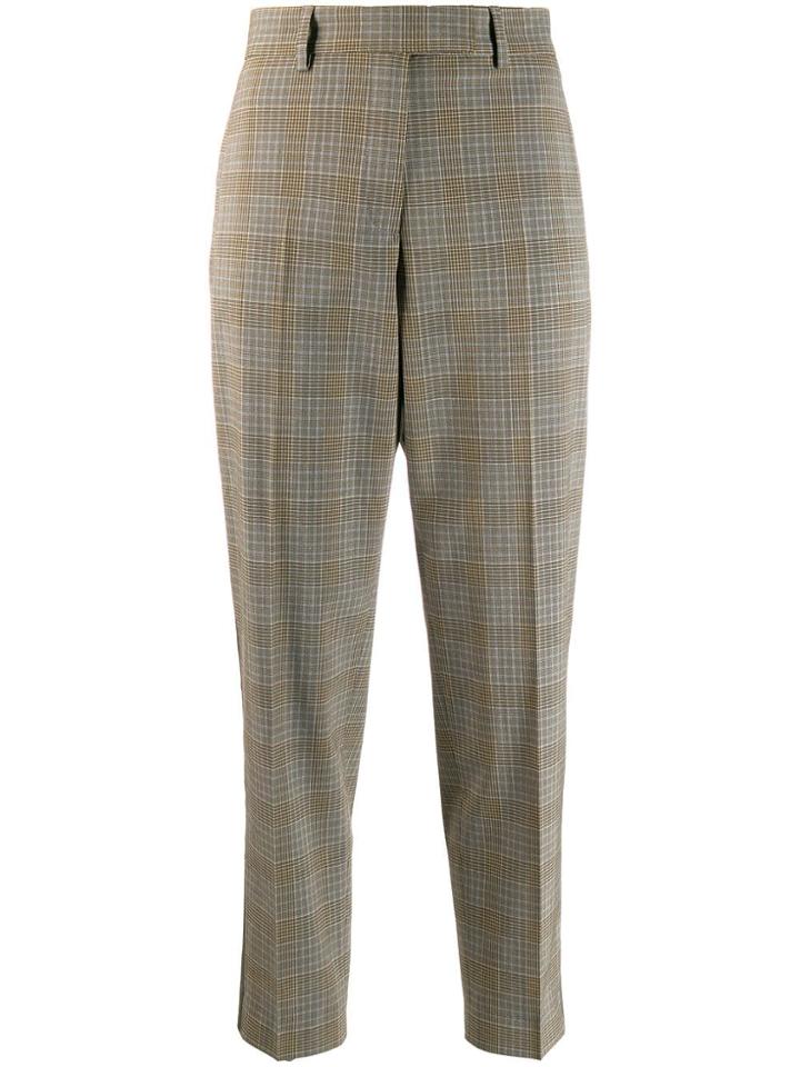 Calvin Klein Plaid Tailored Trousers - Brown