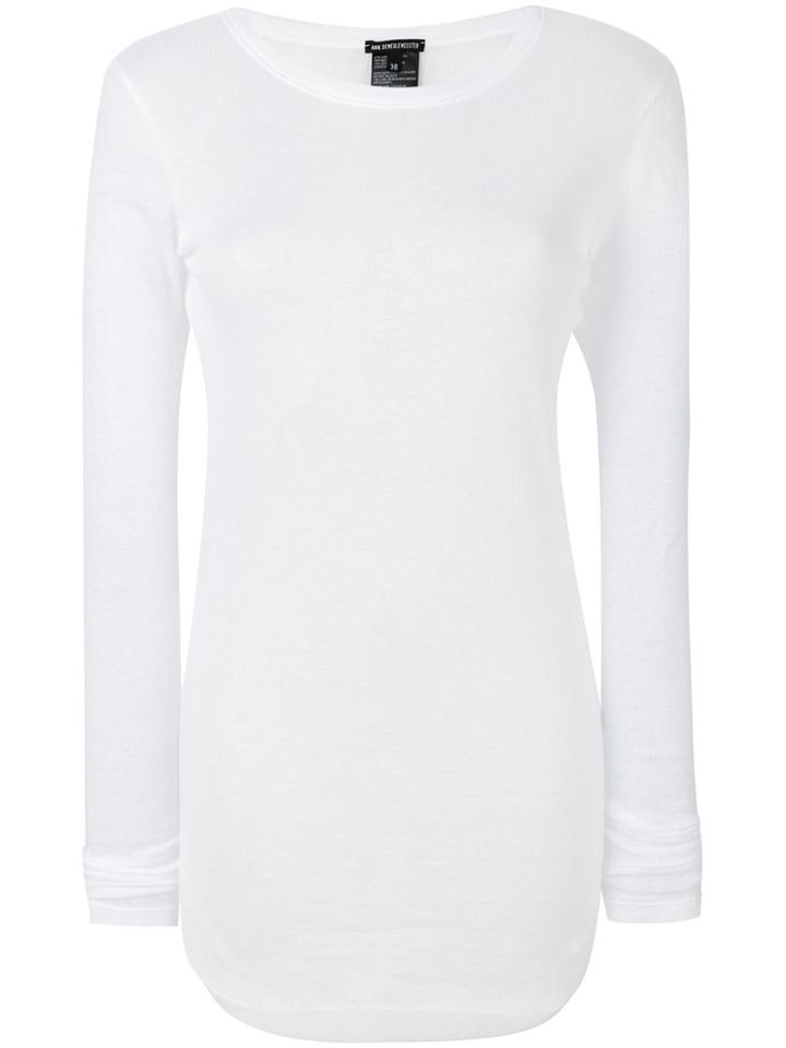 Ann Demeulemeester Semi-sheer Long Top - White