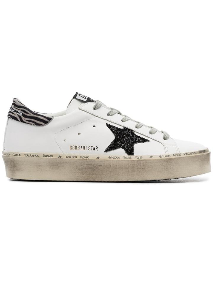 Golden Goose Deluxe Brand Gg Histar Blk Glttr Star - White