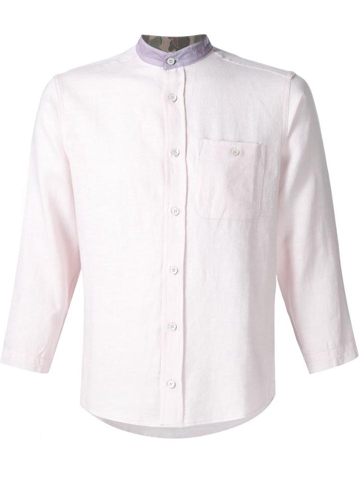 Longjourney Contrast Band Collar Shirt