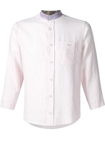 Longjourney Contrast Band Collar Shirt