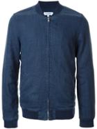 Venroy Front Pockets Bomber Jacket, Men's, Size: Xl, Blue, Cotton/linen/flax