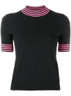 Emporio Armani Contrast-trim Fitted Top - Black