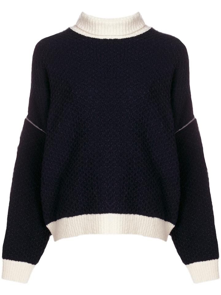 Givenchy Zipped Sleeves Turtleneck Jumper - Blue