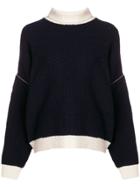 Givenchy Zipped Sleeves Turtleneck Jumper - Blue