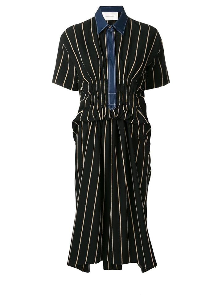 Cédric Charlier Striped Shirt Dress - Black