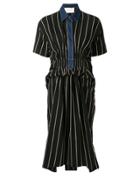 Cédric Charlier Striped Shirt Dress - Black