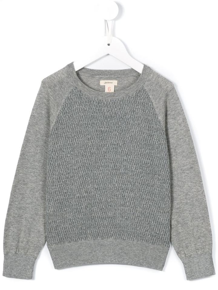 Bellerose Kids Raglan Sleeve Knitted Jumper, Girl's, Size: 6 Yrs, Grey