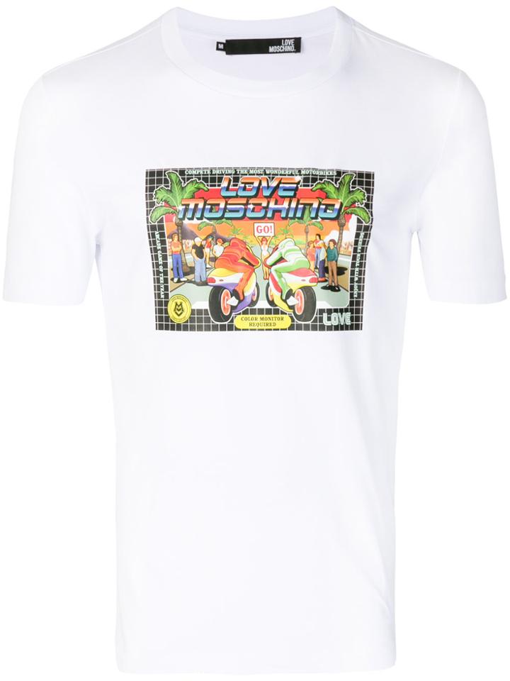 Love Moschino Signature Print T-shirt - White