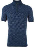 Giorgio Armani Two-tone Jacquard Polo Shirt