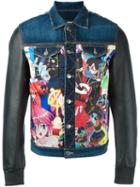 Dsquared2 'manga' Mixed Bomber Jacket, Men's, Size: 48, Blue, Cotton/spandex/elastane/polyester/calf Leather