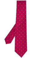 Kiton Micro Floral Print Tie - Red