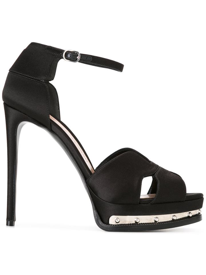 Alexander Mcqueen Hobnail Platform Sandals - Black