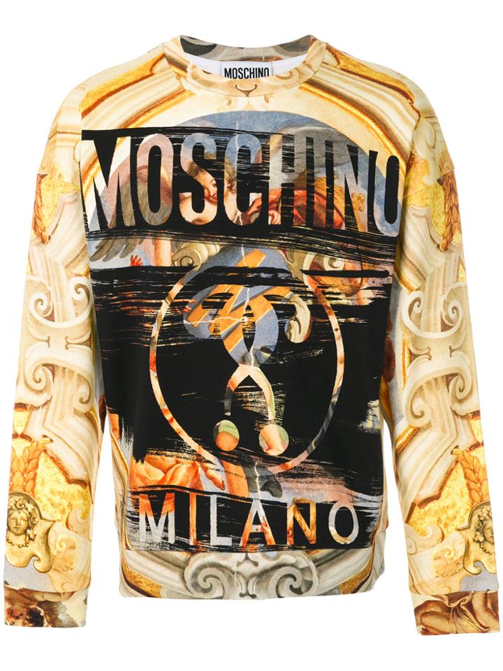 Moschino Baroque Print Sweatshirt - Yellow & Orange