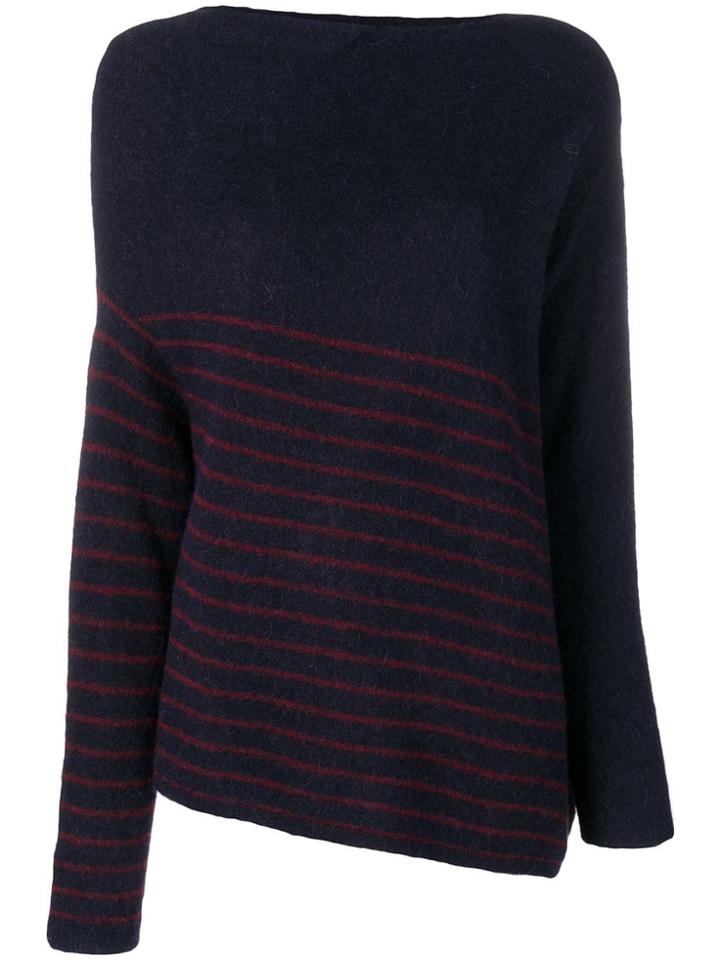 Mes Demoiselles Asymmetric Striped Jumper - Blue