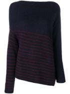 Mes Demoiselles Asymmetric Striped Jumper - Blue