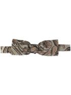 Dolce & Gabbana Floral Embroidered Bow Tie - Brown