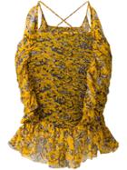 Isabel Marant Étoile Ruffled Top, Women's, Size: 34, Yellow/orange, Silk/viscose