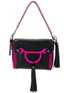 Borbonese - Contrast Trim Shoulder Bag - Women - Leather - One Size, Black, Leather