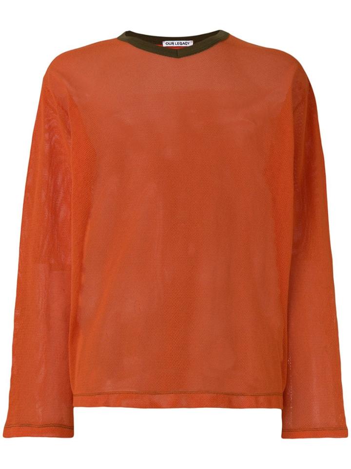 Our Legacy Longsleeved V-neck T-shirt - Orange