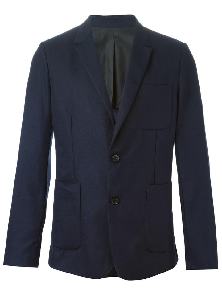 Ami Alexandre Mattiussi Pocket Blazer, Men's, Size: 48, Blue, Wool