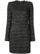 Balmain Fitted Tweed Mini Dress - Black